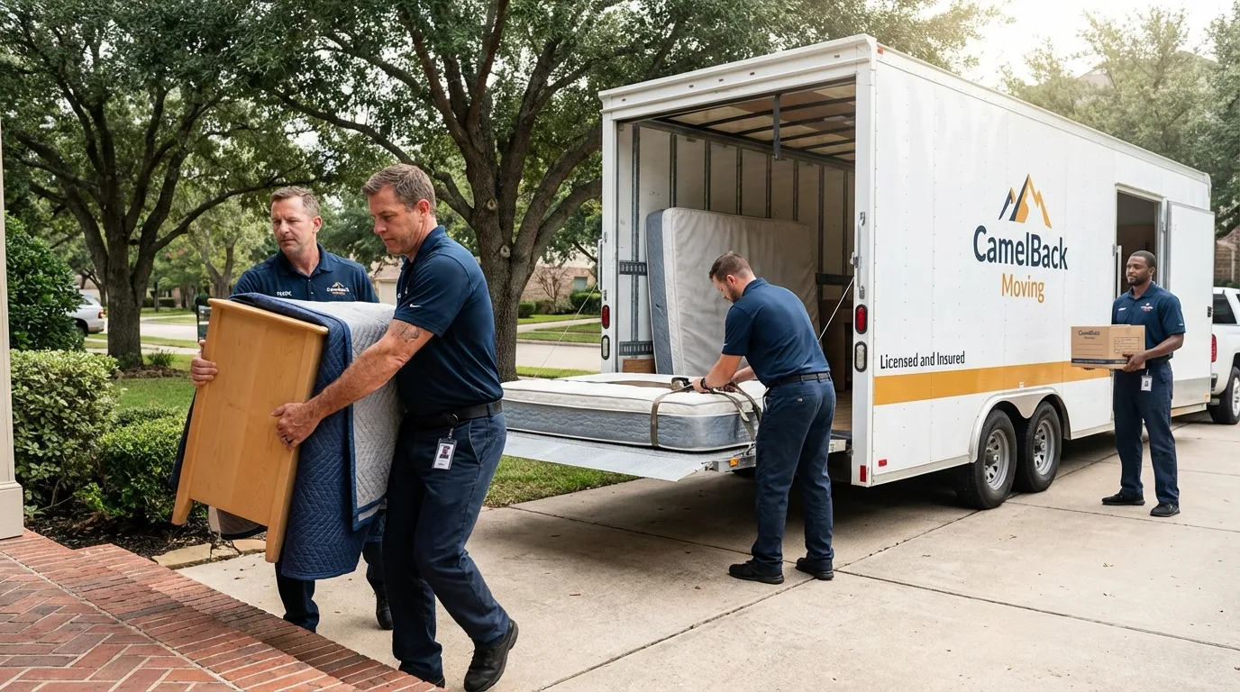 Crew loading residential truck for cross-state move from Smyrna, DE