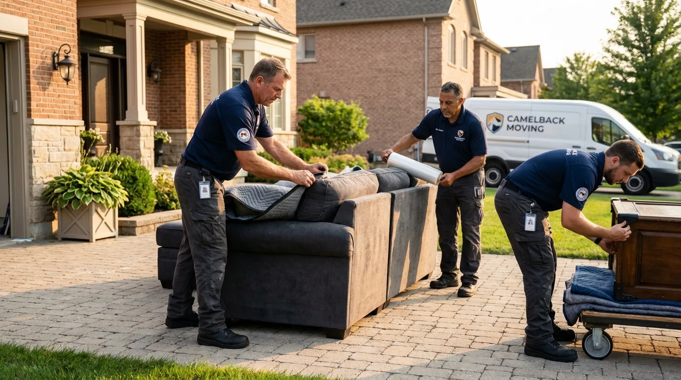 Large estate moving crew wrapping furniture in Smyrna, DE